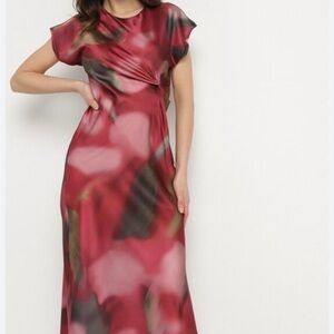 Zara NWT size XL tie-dye print flowing midi dress